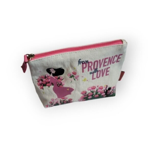 Canvas Makeup Cosmetic Travel Bag Pretty Woman Floral Cat L'Occitane En Provence - Picture 1 of 7